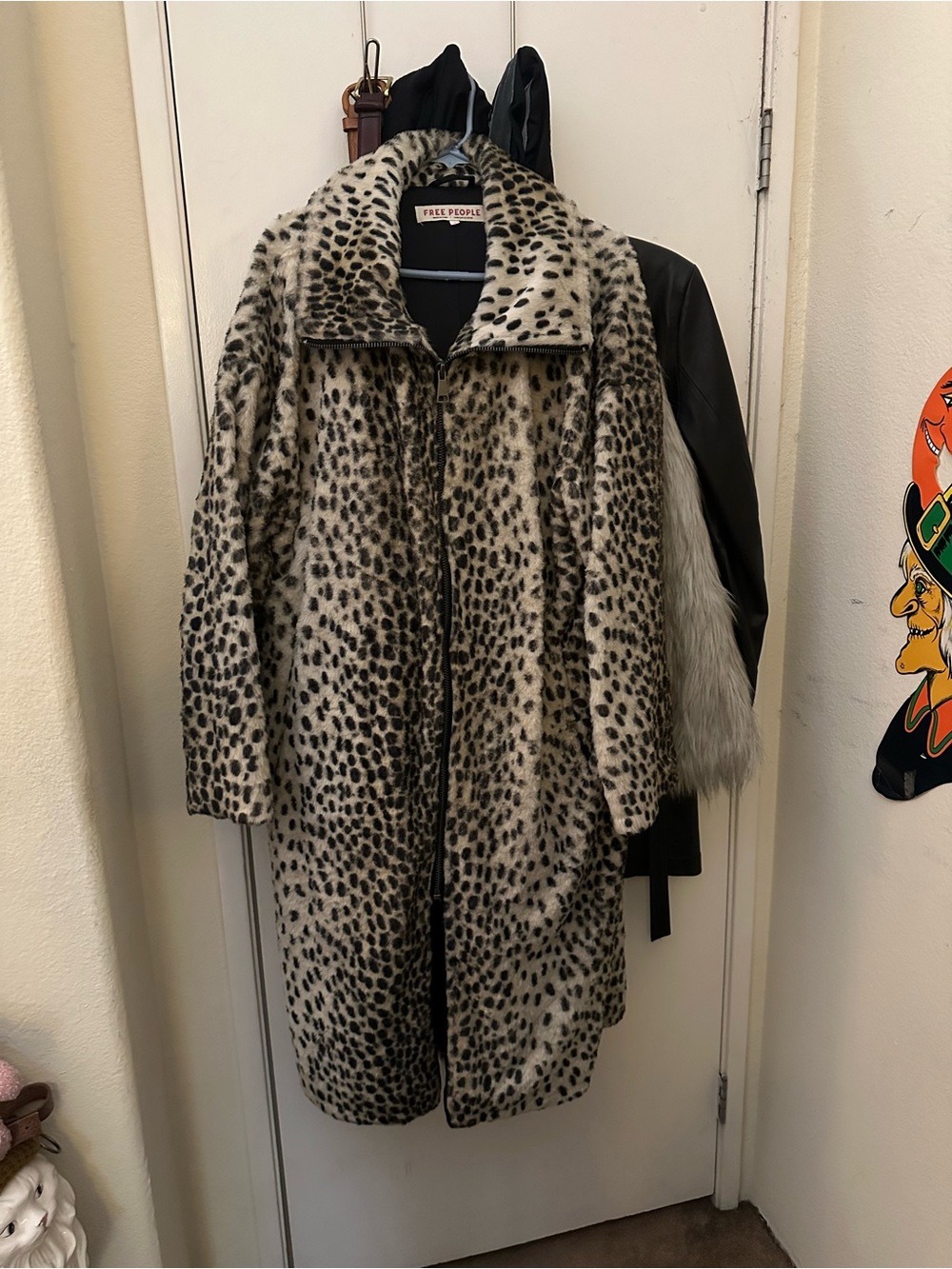 🖤 Vintage Free People Cheetah Print Coat 🖤Women’s Size Large 🖤